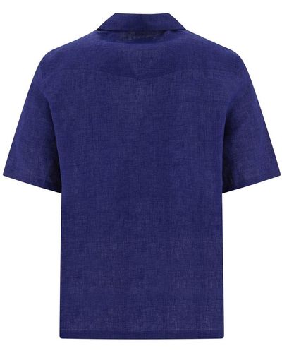 Brunello Cucinelli Linen Chambray Shirt - Blue