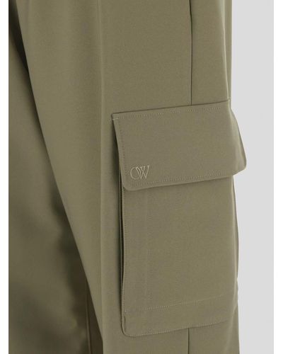 Off-White c/o Virgil Abloh Ow Embroidered Drill Cargo Pants - Green
