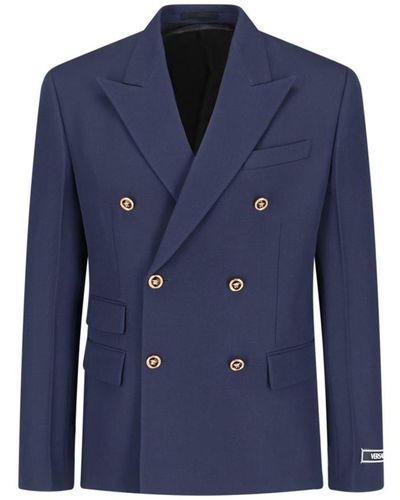 Versace Double-breasted Blazer - Blue