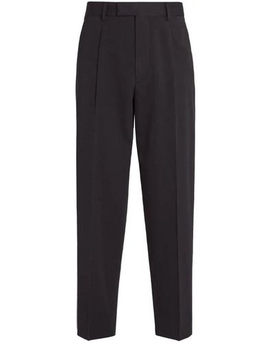 Zegna Cotton And Wool Pants - Blue