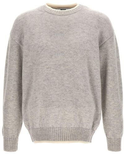 MSGM Logo Embroidery Sweater Sweater, Cardigans - Grey