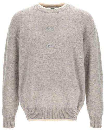 MSGM Logo Embroidery Sweater Sweater, Cardigans - Gray