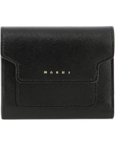 Marni Wallet In Saffiano Leather - Black