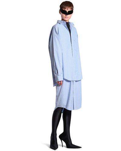 Balenciaga Chemisier Layered Dress Bb Classic - Blue