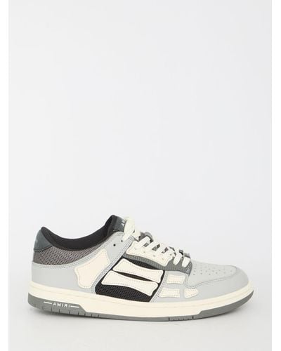 Tory Burch Skel Paneled Leather Sneakers - Gray