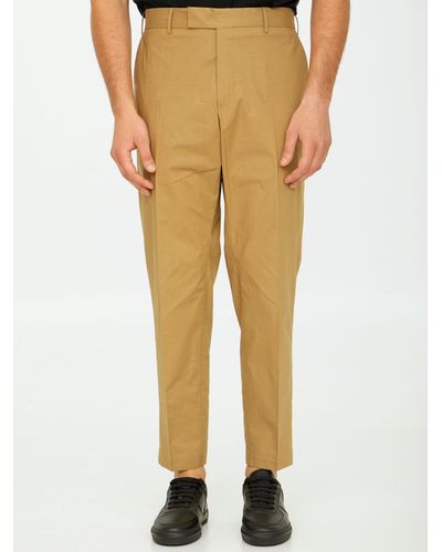PT Torino Beige Cotton Pants - Yellow