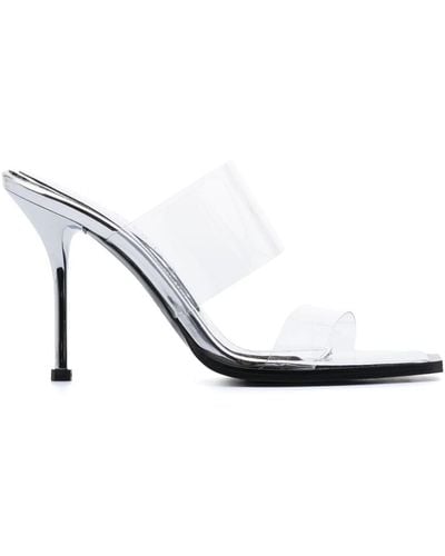 Alexander McQueen 105mm Transparent Leather Mules - White