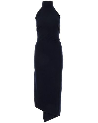 Fendi Asymmetric Wool Knit Dress - Blue