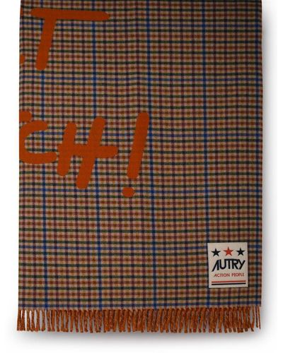 Autry Multicolored Wool Blend Blanket - Brown
