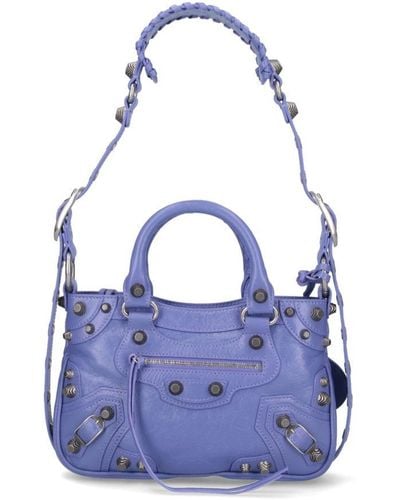 Balenciaga "neo Cagole" Small Shoulder Bag - Blue