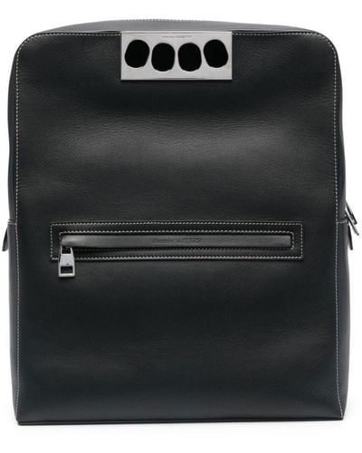Alexander McQueen Signature-handle Leather Backpack - Black