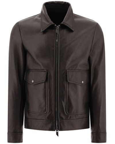 Salvatore Santoro Leather Biker Jacket - Black