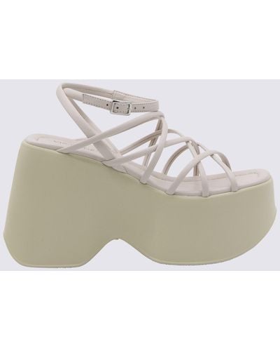 Vic Matié Cream Leather Sandals - White