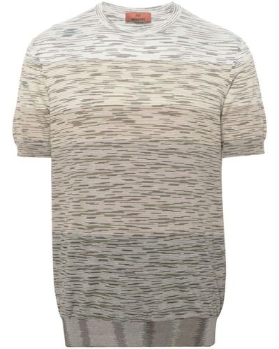 Missoni Tie-Dye Print Cotton T-Shirt - Gray