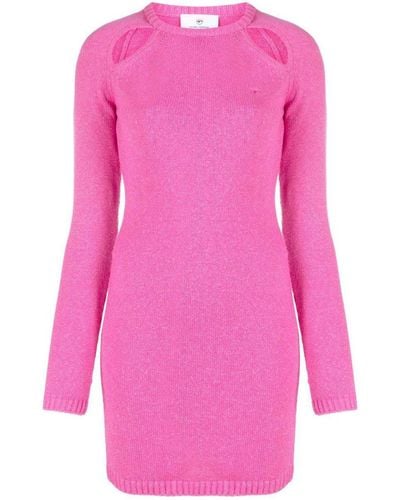Chiara Ferragni Cut-out Knitted Minidress - Pink