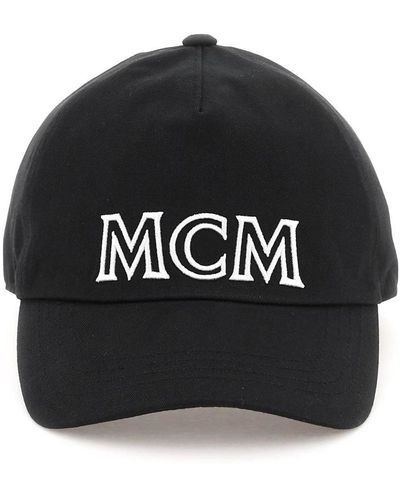 MCM Baseball Cap With Embroidered Logo - Black
