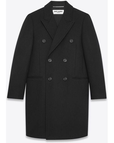 Saint Laurent Wool Coat Clothing - Black