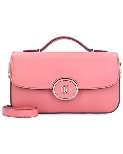 Gucci Petite Gg Mini Leather Shoulder Bag - Pink