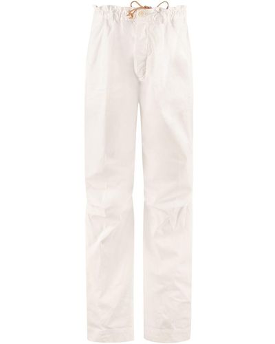 DSquared² High-Rise Cotton Pants - White