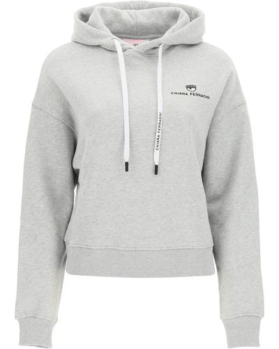 Chiara Ferragni Sweatshirt With Hoodie And Logo - Gray