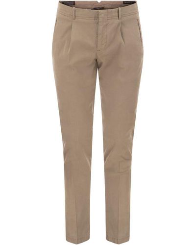 Peserico Cotton And Silk Trousers - Natural