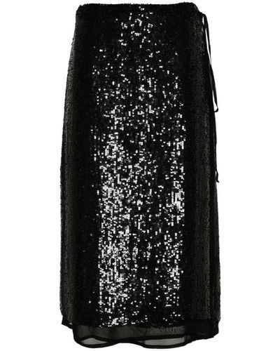 P.A.R.O.S.H. P.A.R.O..H. Gabriel Sequinned Wrap Skirt - Black