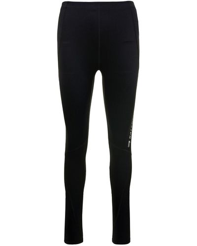 Balenciaga Black Leggings With Side Logo Detail In Stretch Spandex Woman