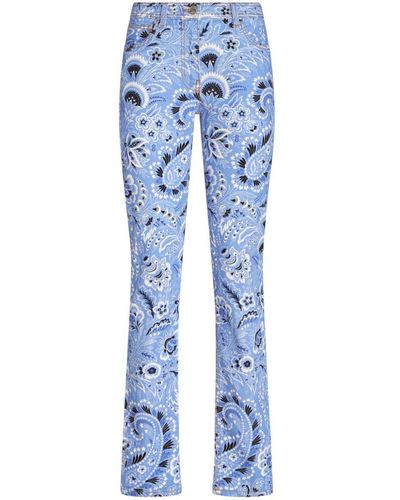 ETRO paisley-print flared jeans - White