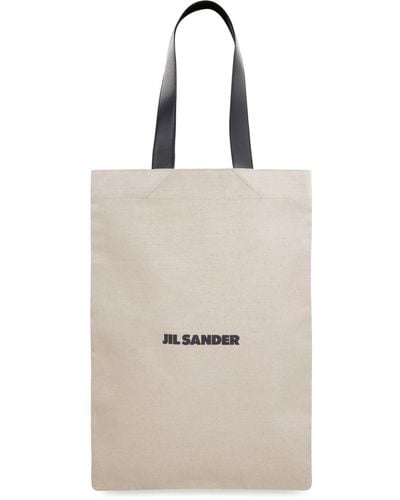 Jil Sander Flat Shopper Extra-large Canvas Tote Bag - Natural