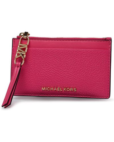 Michael Kors 'empire' Fuchsia Leather Wallet - Red