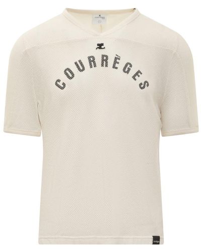 Courreges Courreges T-shirt Mesh Baseball - Natural