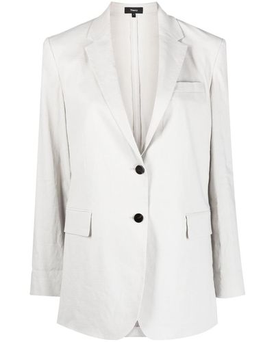 Theory Single-breasted Button Blazer - White