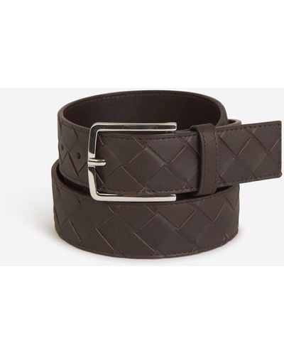 Bottega Veneta Leather Intrecciato Belt - Multicolor