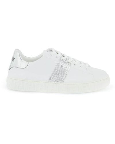 Versace Greek Pattern Sneakers - White