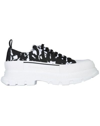 Alexander McQueen Tread Slick Abstract Print Trainers Black/white