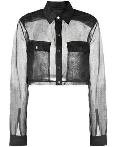 Rick Owens Camicia Cropped - Black