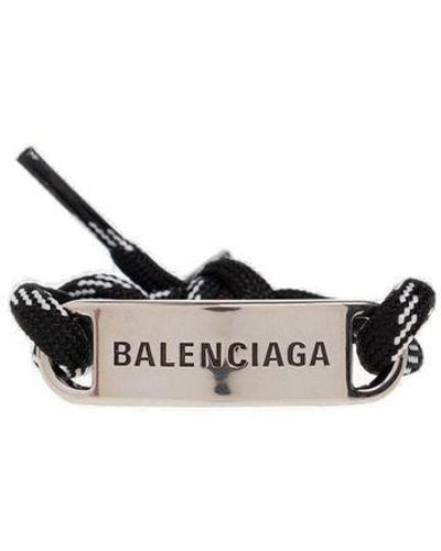 Balenciaga Raffia Logo Plaque Bracelet - Multicolor