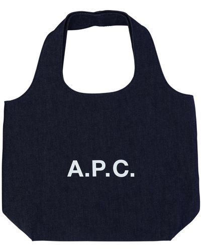 A.P.C. "ninon" Tote Bag - Blue