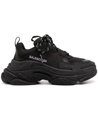 Balenciaga Triple S Sneakers, , 100% Polyester - Black
