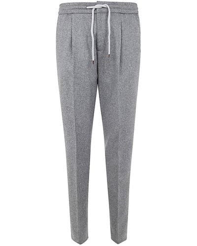 Brunello Cucinelli Pants With Drawstring Clothing - Gray