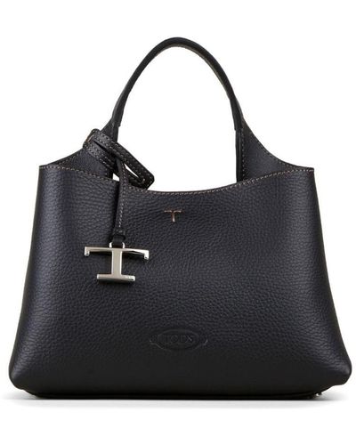Tod's T Timeless Micro Leather Handbag - Black