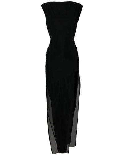 Rick Owens Long Dress With Ruffles - Black