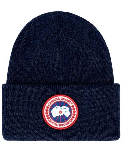 Canada Goose Ribbed Wool Beanie - Blue