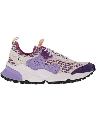 Flower Mountain Kotetsu - Sneakers In Suede And Technical Fabric - Purple