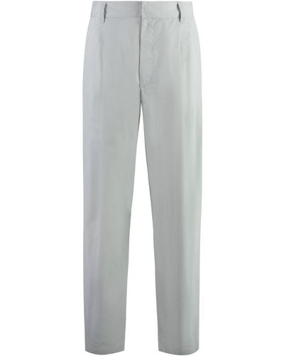 Bottega Veneta Cotton-Silk Pants - Gray