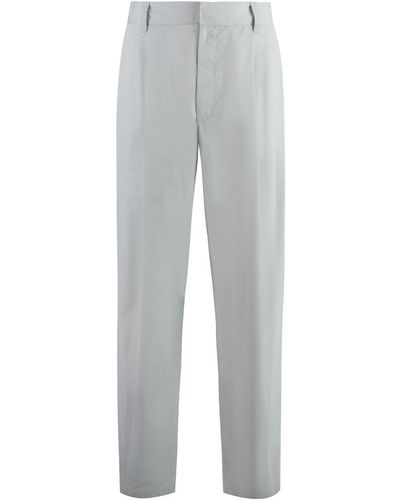 Bottega Veneta Cotton-Silk Trousers - Grey