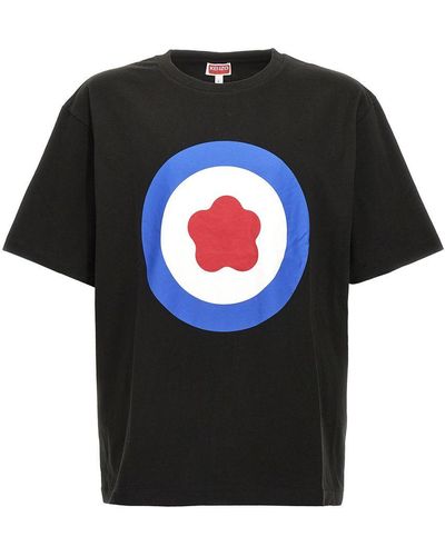 KENZO Oversized T-Shirt With Target Print - Black