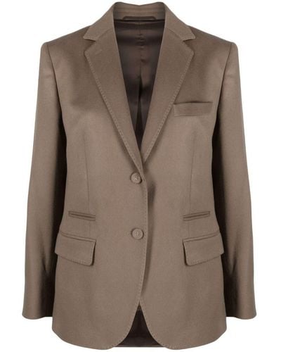 Officine Generale Single-breasted Knitted Blazer - Brown