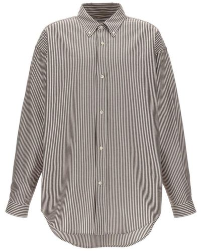 Hed Mayner 'Pinstripe Oxford' Shirt - Gray