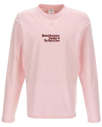 Courreges Ac Straight Printed T-shirt - Pink